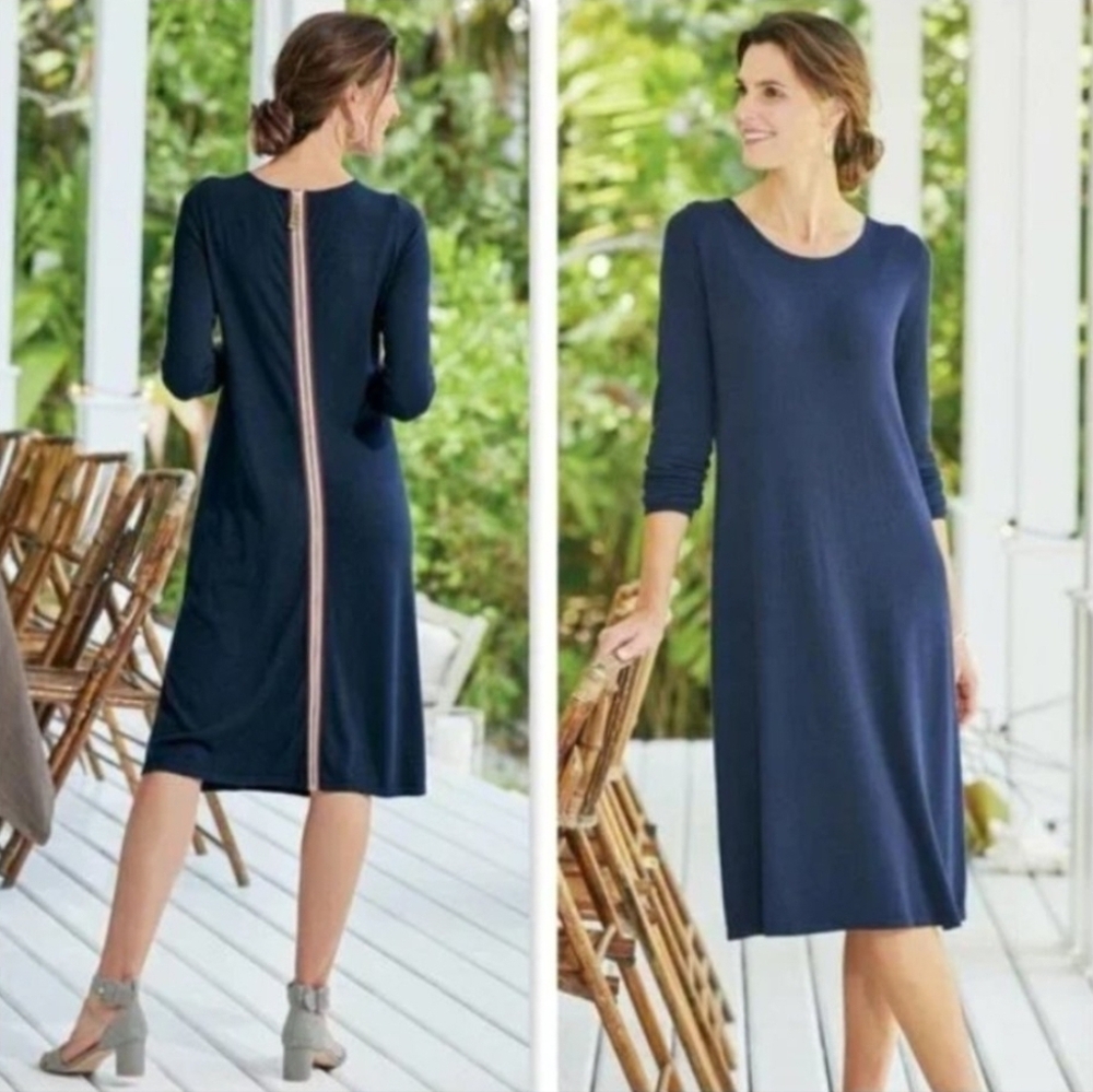 SOFT SURROUNDINGS Margulies Navy‎ Sweater Dress - Size Medium